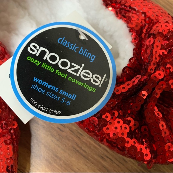 Snoozies Red Sequins Slippers - Picture 3 of 3